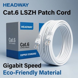 HEADWAY Gigabit Cat6 Ethernet Patch Cord High Speed UTP Cable LSZH RJ45