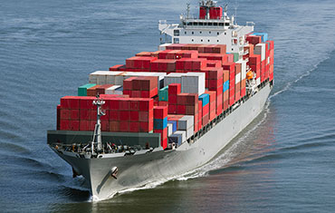 Ocean Freight Container Ship Transiting Port of Los Angeles